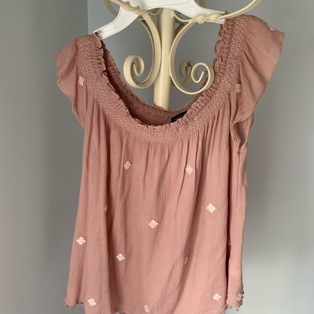 American Eagle Ruffle Shoulder Boho Diamond Mirror